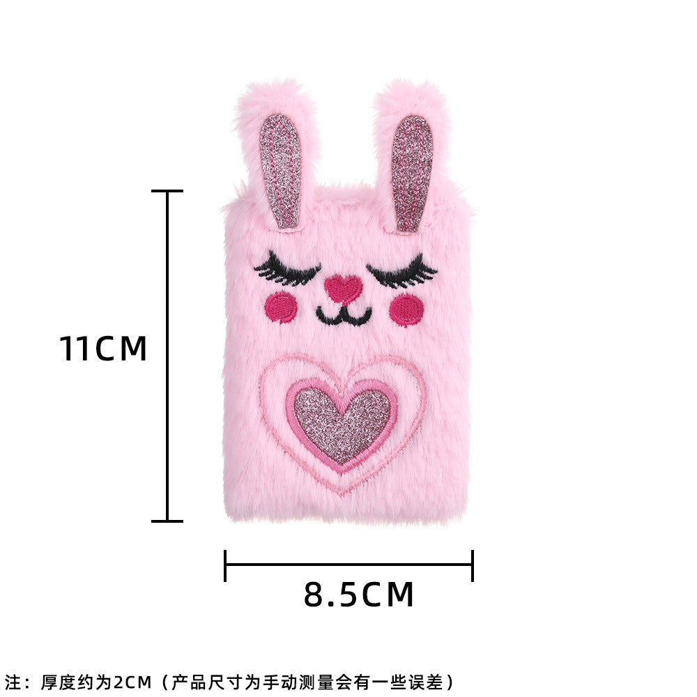 Wholesale Portable Mini Cartoon Plush Bunny Notebook
